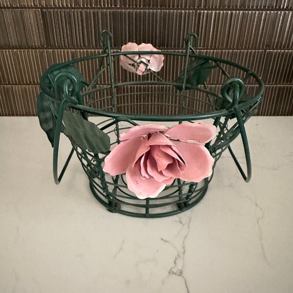Decorative Wire Basket and Roses in Terracotta Pot - Picture 10 of 11